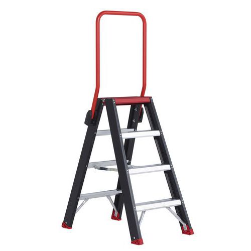 Trapladder dubbel Taurus TDO, Toegangshoogte: 2.95 m, Platform hoogte: 0.95 m