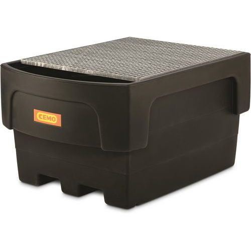 Bac de rétention 1 IBC avec collecteur + cailleb. PE - 1100L