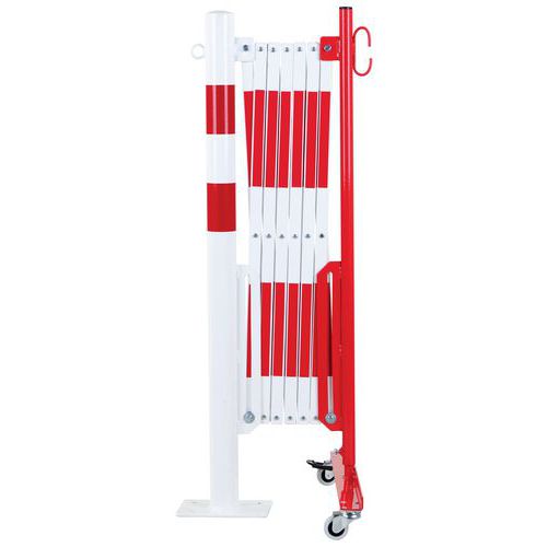 Barrière extensible sur roulettes avec poteau rond Ø 60 mm  - Dancop