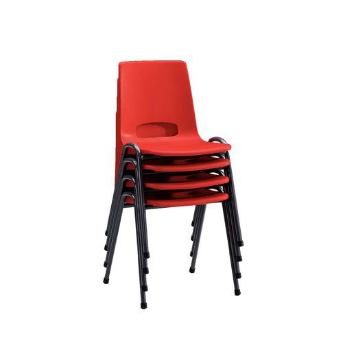 Chaise coque plastique - Rouge
