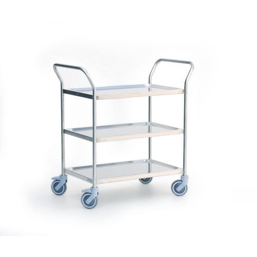 Chariot inox - 3 plateaux - Force 120 kg