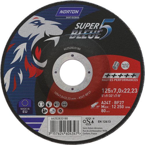 Disque à ébarber Super Blue 4 Metal - Norton