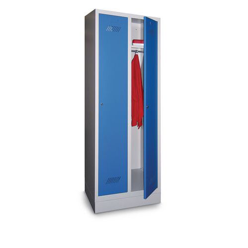 Vestiaire monobloc Medium 300 - Sur socle - Industrie propre - Serrure à clé - 2 colonnes