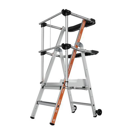 Platform met dubbel legbord PIR PIRL Raptor - 2 tot 7 treden - Tubesca Comabi