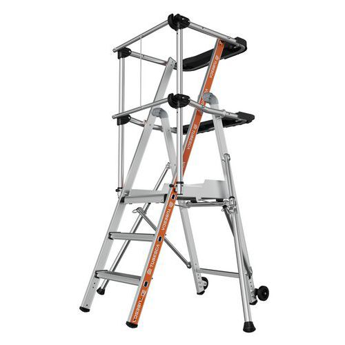 Platform met dubbel legbord PIR PIRL Raptor - 2 tot 7 treden - Tubesca Comabi