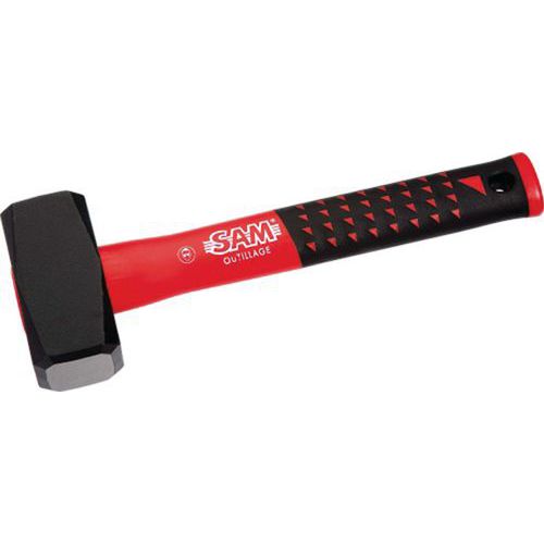 Vuisthamer vierkant met gesmede kop handvat van glasvezel, Hoogte kop: 100 mm, Gewicht: 1200 g