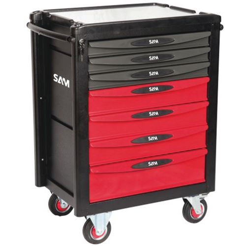 Gereedschapswagen met 7 laden met aluminium top - SAM Outillage