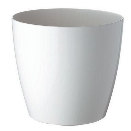 Bloempot, Vorm: Rond, Kleur: Wit, Type: Pot, Hoogte: 27.3 cm, Materiaal: Polypropyleen