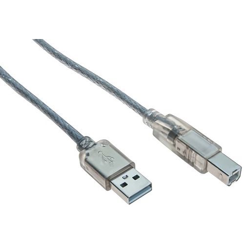 Kabel USB 2.0 type A en B transparant - 1,8 m