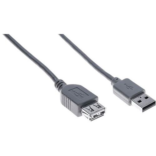Verlengkabel USB 2.0 A en A grijs eco - 0,6 m