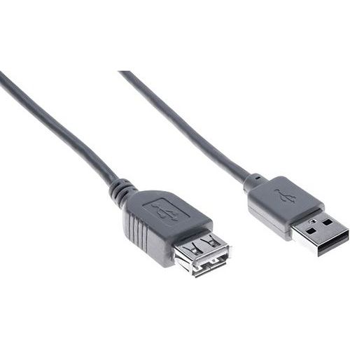 Verlengkabel USB 2.0 A en A grijs eco - 3,0 m