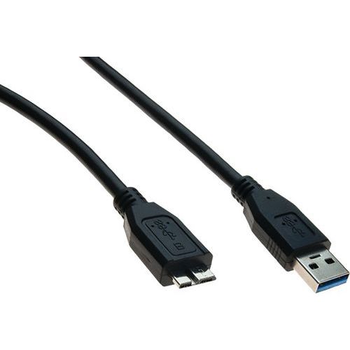 Kabel USB 3.0 type A en micro B zwart - 1 m