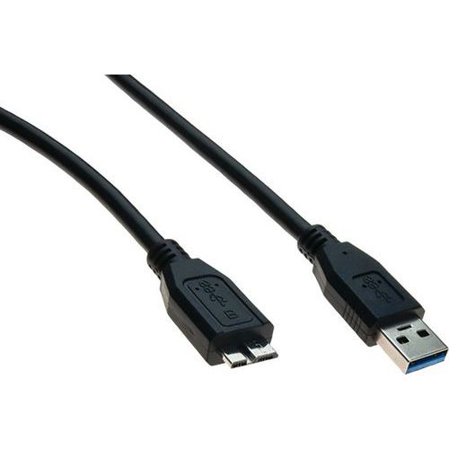 USB-kabel 3.0 type A en micro B zwart - 3 m
