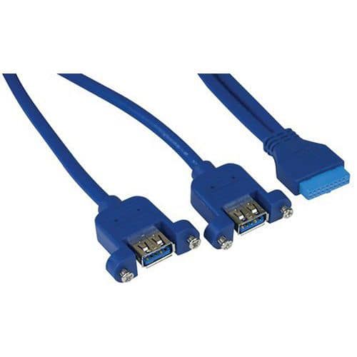 USB 3.0 2-poorts kabel montage op paneel