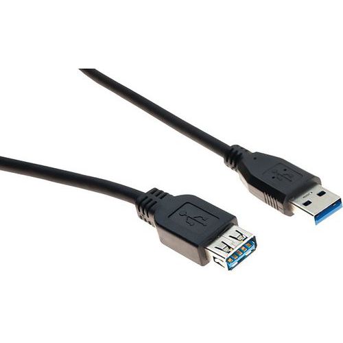 Verlengkabel USB 3.0 type A en A zwart - 3 m