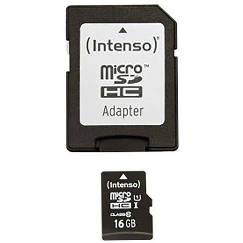 Kaart MicroSDHC UHS-I 16 GB klasse 10 - INTENSO