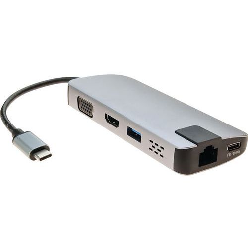 Mini dock USB 3.1 Type-C HDMI 4K-VGA-LAN-HUB + USB-oplader