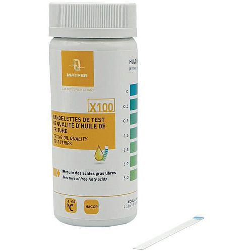 Olieteststrip voor frituurolie - Set van 100 - Matfer Olieteststrip voor frituurolie - Set van 100 - Matfer