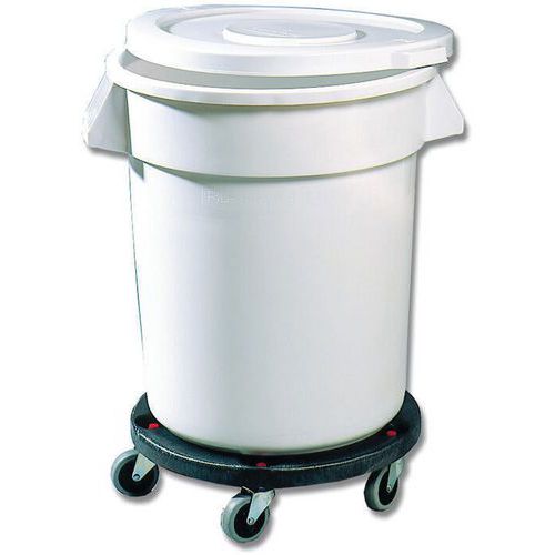 Bak wit rond Brute met deksel en trolley - Matfer