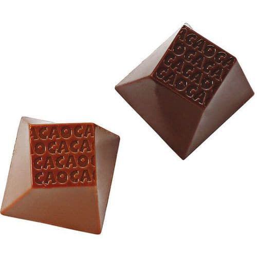 Chocoladeplaat met 35 vierkant uithollingen 'cacao' opschrift - Matfer
