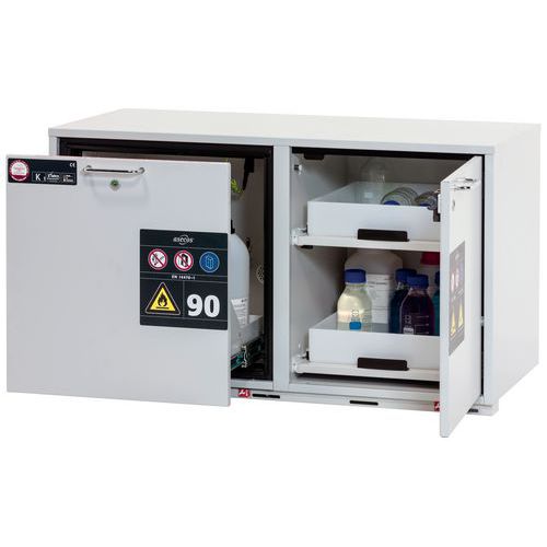 Combinatie-veiligheidskast K-UB-90_Asecos, Totale hoogte: 601 mm, Totale breedte: 1102 mm