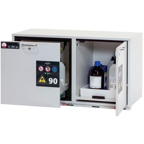 Combinatie-veiligheidskast K-UB-90_Asecos, Totale hoogte: 601 mm, Totale breedte: 1102 mm