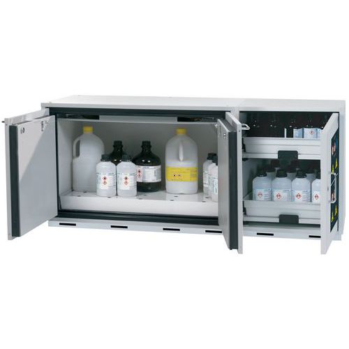 Combinatie-veiligheidskast K-UB-90_Asecos, Totale hoogte: 601 mm, Totale breedte: 1402 mm