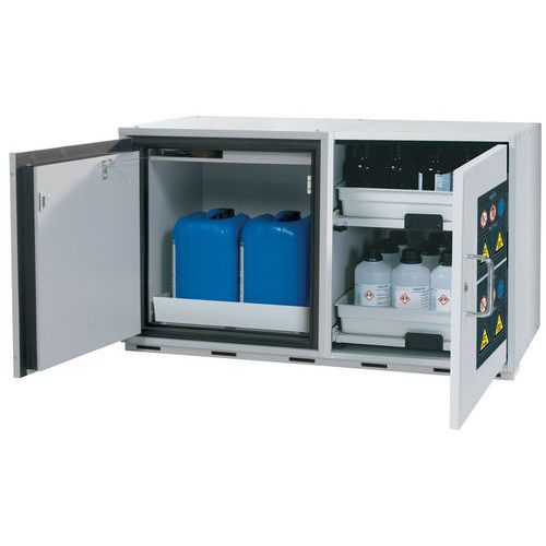 Combinatie-veiligheidskast K-UB-90_Asecos, Totale hoogte: 601 mm, Totale breedte: 1102 mm