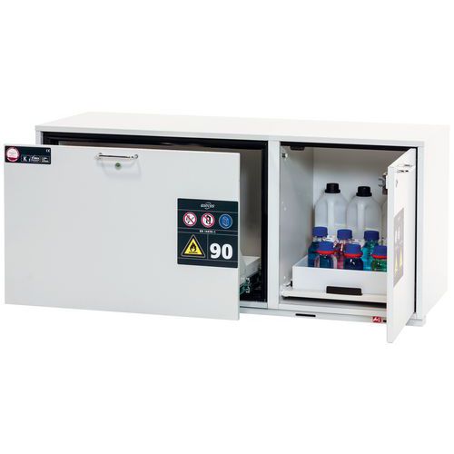 Combinatie-veiligheidskast K-UB-90_Asecos, Totale hoogte: 601 mm, Totale breedte: 1402 mm