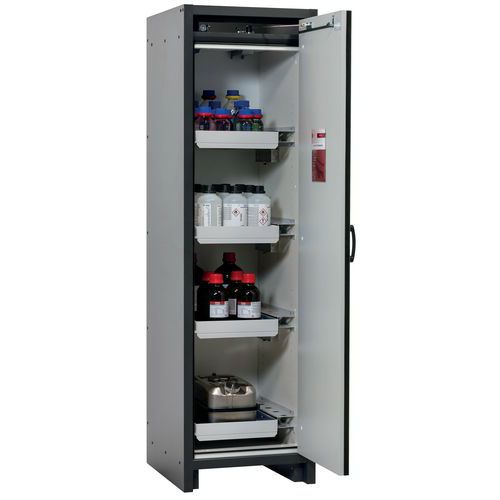 Veiligheidskast Q-CLASSIC-30 Q30.195.056 grijs/groen_Asecos, Totale hoogte: 1947 mm, Totale breedte: 564 mm