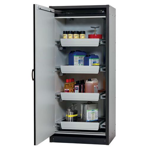 Veiligheidskast Q-CLASSIC-30 Q30.195.086 grijs/wit_Asecos, Totale hoogte: 1947 mm, Totale breedte: 864 mm