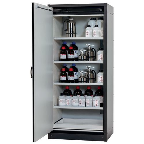 Veiligheidskast Q-CLASSIC-30 Q30.195.086 grijs/wit_Asecos, Totale hoogte: 1947 mm, Totale breedte: 864 mm
