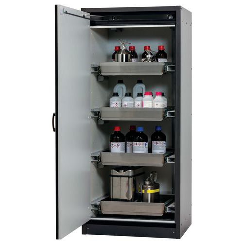 Veiligheidskast Q-CLASSIC-30 Q30.195.086 grijs/wit_Asecos, Totale hoogte: 1947 mm, Totale breedte: 864 mm