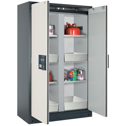 Armoire de sécurité Q-CLASSIC-90 Gris/Blanc RAL 9010 - asecos