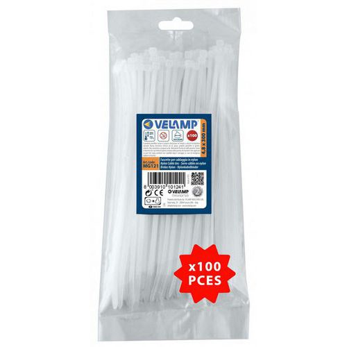 Colliers de fixation blanc en nylon - Velamp