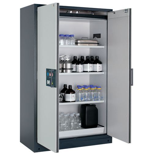 Veiligheidskast Q-CLASSIC-90 Q90.195.120 grijs/grijs_Asecos, Totale hoogte: 1953 mm, Totale breedte: 1193 mm