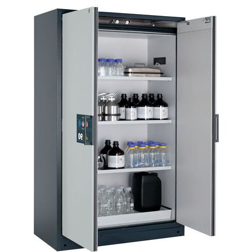 Veiligheidskast Q-CLASSIC-90 Q90.195.120 grijs/grijs_Asecos, Totale hoogte: 1953 mm, Totale breedte: 599 mm