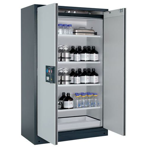 Veiligheidskast Q-CLASSIC-90 Q90.195.120 grijs/grijs_Asecos, Totale hoogte: 1953 mm, Totale breedte: 1193 mm