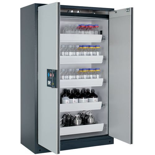 Veiligheidskast Q-CLASSIC-90 Q90.195.120 grijs/grijs_Asecos, Totale hoogte: 1953 mm, Totale breedte: 1193 mm