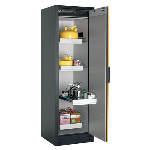 Veiligheidskast Q-PEGASUS-90 Q90.195.060 grijs/geel_Asecos, Totale hoogte: 1953 mm, Totale breedte: 599 mm