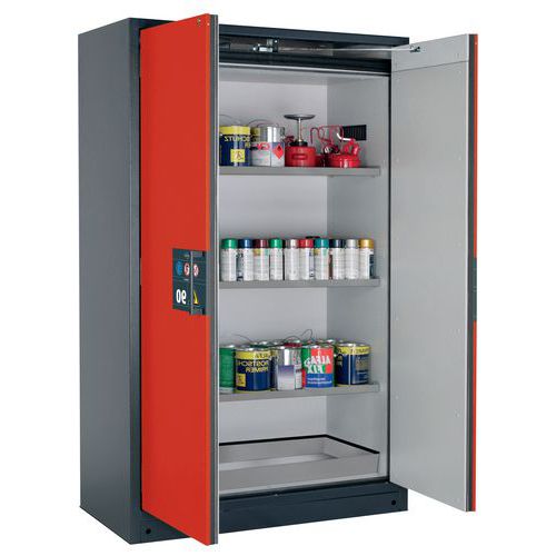 Armoire de sécurité Q-PEGASUS-90 Gris RAL 7016/Rouge RAL 3020 - asecos