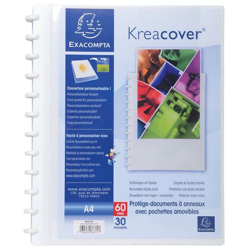 Protège-documents à anneaux et pochettes détachables KreaCover - A4