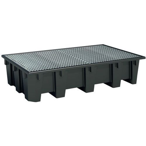 Opvangpallet voor twee containers van gerecycled polyethyleen - 1050 l Opvangpallet voor twee containers van gerecycled polyethyleen - 1050 l