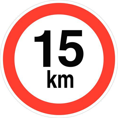 Pictogramme de signalisation - Vitesse limitée à 15 km/h - Aluminium Pictogramme de signalisation - Vitesse limitée à 15 km/h - Aluminium