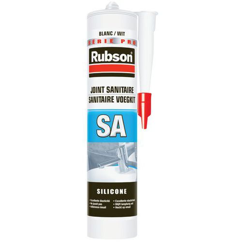 Rubson Mastic Salle de bain Saine Couleur Ebène Noir, Joint silicone  multi-matériaux renforcé en antifongiques, mastic sanitaire coloré, souple  & étanche, Cartouche de 280 ml