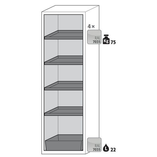 Armoire de sécurité S-CLASSIC-90 Blanc sim. RAL 9016 - asecos
