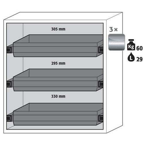 Armoire de sécurité S-PEGASUS-90 Gris RAL 7035 - asecos
