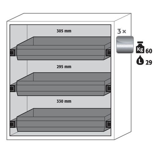 Armoire de sécurité S-PEGASUS-90 Gris RAL 7035 - asecos