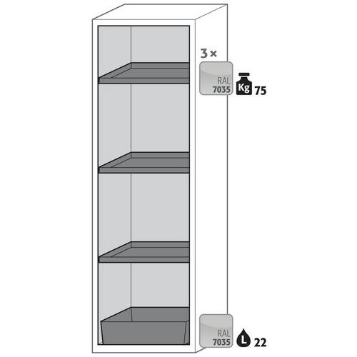 Armoire de sécurité S-PHOENIX-90 Gris RAL 7035 - asecos