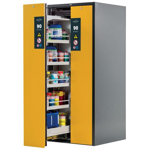 Veiligheidskast V-MOVE-90 - met opvangbak en legbord - 819mm - Asecos